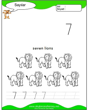 okul öncesi 1 sayısı çizgi çalışması